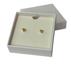 Swarovski Chroma Stud Earrings, Trilliant Cut Orange Gold tone small